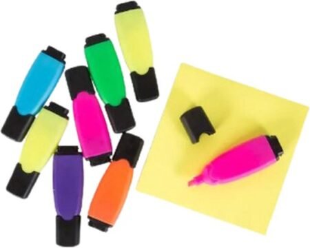 Mini Surligneurs 8 Pièces + Notes Autocollantes