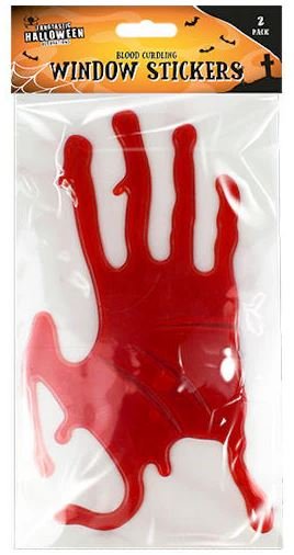 HALLOWEEN GEL WINDOW STICKER - BLOODY HANDS